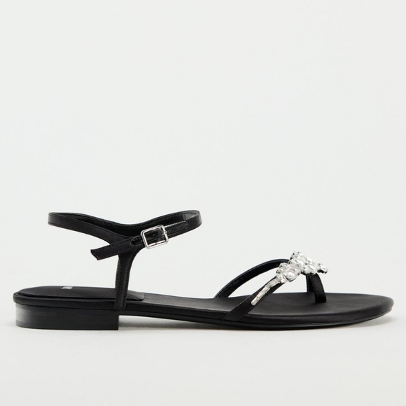 Zara Embellished Flat Sandals US 7.5 / EU 38 - Picture 6 of 9